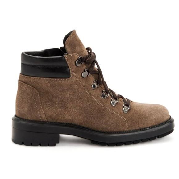 NWOT Aquatalia Liviana Taupe Suede Weatherproof Leather Hiker Boots Sz 8.5 - Picture 1 of 7